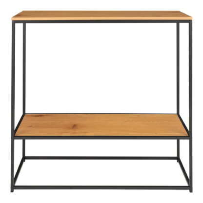 Vita Konsolentisch – Konsolentisch, 2 Ablagen, Eichenoptik, schwarzes Gestell 80x36x80 cm – Bild 4