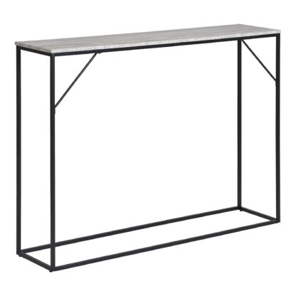 Vita Konsolentisch – Konsolentisch, 1 Ablage, Travertin-Optik, schwarzes Gestell 110 x 26 x 80 cm – Bild 3