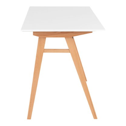 Vojens Schreibtisch - Schreibtisch, weiß und natur 120x60x75 cm – Bild 3