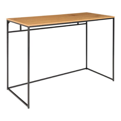 Vita Desk - Schreibtisch, Eichenoptik mit schwarzem Rahmen 100x45x75 cm – Bild 2