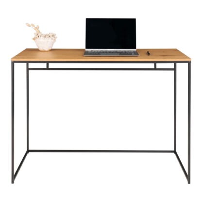 Vita Desk - Schreibtisch, Eichenoptik mit schwarzem Rahmen 100x45x75 cm – Bild 3