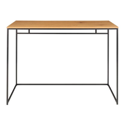 Vita Desk - Schreibtisch, Eichenoptik mit schwarzem Rahmen 100x45x75 cm – Bild 4