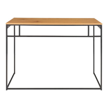 Vita Desk - Schreibtisch, Eichenoptik mit schwarzem Rahmen 100x45x75 cm – Bild 5