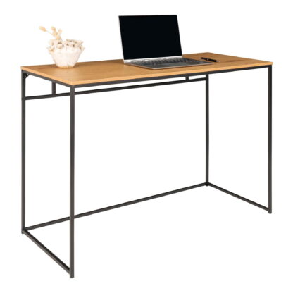 Vita Desk - Schreibtisch, Eichenoptik mit schwarzem Rahmen 100x45x75 cm