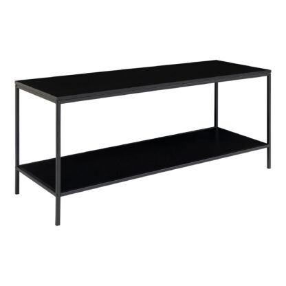 Vita TV-Ständer – TV-Ständer, 2 Regale, schwarz, schwarzer Rahmen 100 x 36 x 45 cm – Bild 2