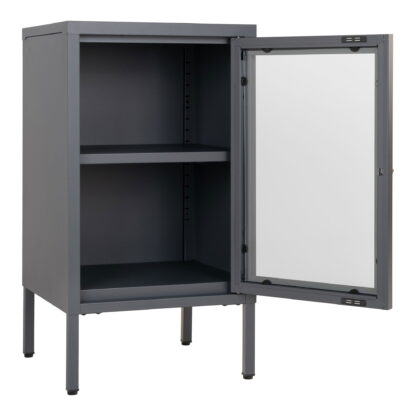 Dalby Cabinet - Schrank, 1 Glastür, Stahl, grau 38x35x70 cm – Bild 4