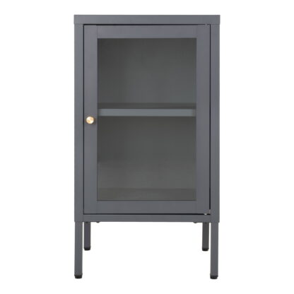 Dalby Cabinet - Schrank, 1 Glastür, Stahl, grau 38x35x70 cm