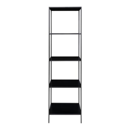 Vita Regal - Regal, 5 Regale, schwarz, schwarzer Rahmen 51x36x170 cm – Bild 4