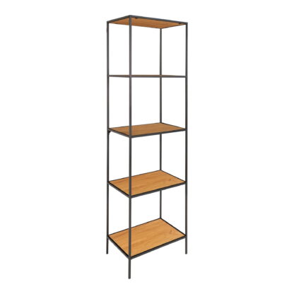 Vita Regal - Regal, 5 Regale, Eichenoptik, schwarzer Rahmen 51x36x170 cm – Bild 2