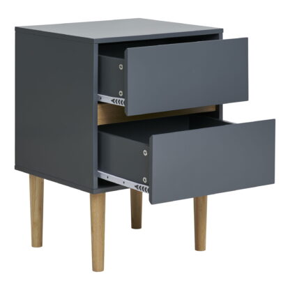 Bisley Beistelltisch – Beistelltisch, lackiertes Holz, 2 Schubladen, dunkelgrau40x35x55 cm – Bild 3