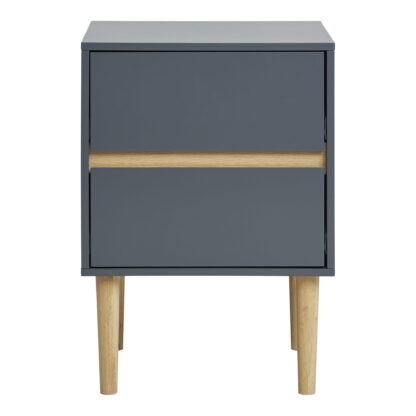 Bisley Beistelltisch – Beistelltisch, lackiertes Holz, 2 Schubladen, dunkelgrau40x35x55 cm