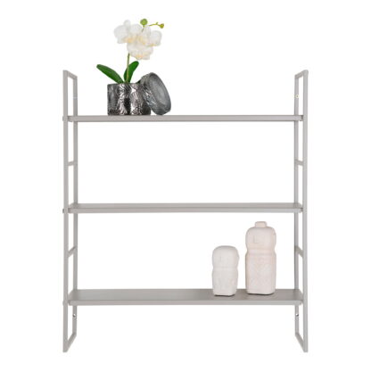 Beja Regale – Regale, Stahl, kühles Grau, 3 Regale 48 x 17 x 55 cm – Bild 2