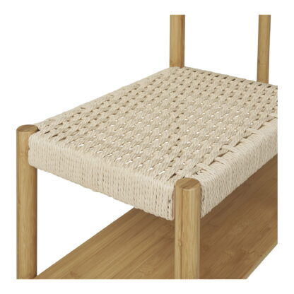 Ember Kleiderständer – Kleiderständer mit Bank aus Naturgeflecht, Bambus, Natur, 36 x 95 x 165 cm – Bild 4