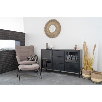 Seitenplaid - Plaid, schwarz/beige 130x180 cm – Bild 2