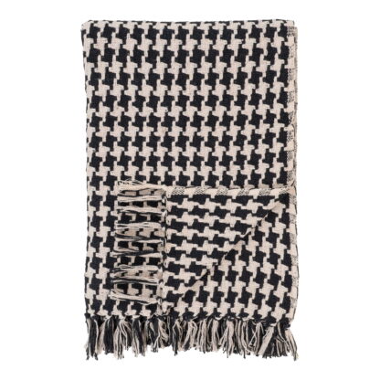 Seitenplaid - Plaid, schwarz/beige 130x180 cm