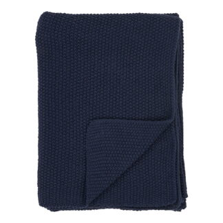 Santos Plaid - Plaid, recycelte Baumwolle, dunkelblau 130x170 cm