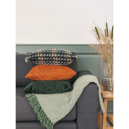 Cort Plaid - Plaid, Baumwolle, grün/weiß, Design A 130x160 cm – Bild 2