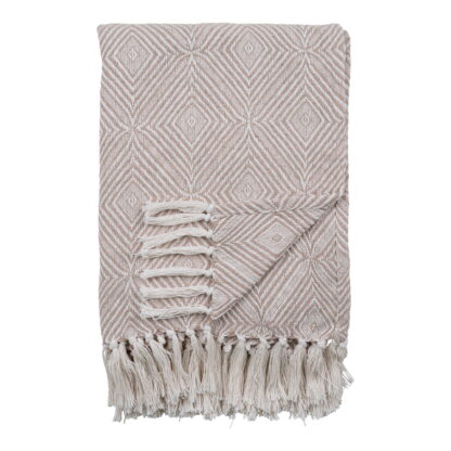 Cort Plaid - Plaid, Baumwolle, Elfenbein/Beige, Design B 130x160 cm