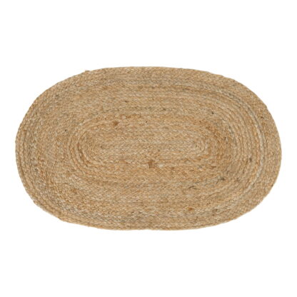 Bombay Fußmatte – Fußmatte aus geflochtener Jute, natur, oval 50x80 cm