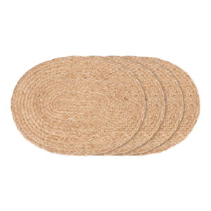 Bombay Tischset – Tischset aus geflochtener Jute, natur, oval 35x45 cm, 4er-Set