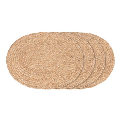 Bombay Tischset – Tischset aus geflochtener Jute, natur, oval 35x45 cm, 4er-Set