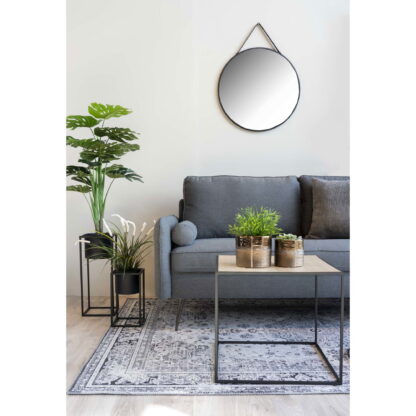Trapani Mirror - Spiegel, Stahl/Kunstleder, schwarz, ø60 cm – Bild 3