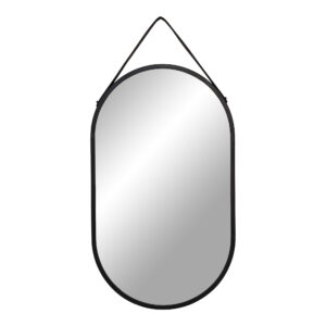 Trapani Mirror - Spiegel, Stahl/Kunstleder, schwarz, 35x60 cm