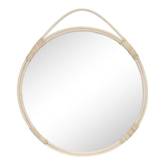 Malo Mirror - Spiegel, Rattan, natur, ø50 cm