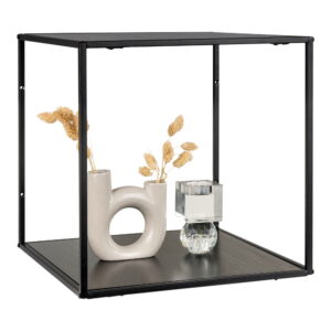 Vita Wallshelf - Wandregal, schwarz, schwarzer Rahmen 36x36x36 cm