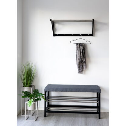 Padova Hat Shelf - Hutablage, Holz/Stahl, schwarz78x32 cm – Bild 4