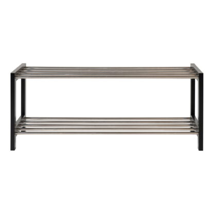 Padova Shoe Rack – Schuhregal, Holz/Stahl, 2 Regale, schwarz78x34 cm – Bild 2