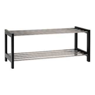 Padova Shoe Rack – Schuhregal, Holz/Stahl, 2 Regale, schwarz78x34 cm