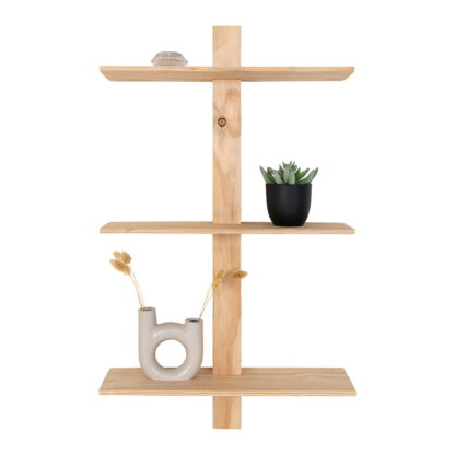 Almelo Regal - Wandregal, 3 Naturholzregale 50x15x83 cm