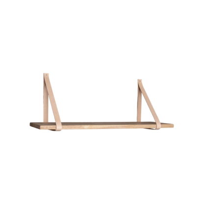 Forno Shelf - Regal, Natur, braune Lederriemen 80x20 cm