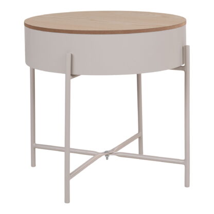 Sisco Beistelltisch – Beistelltisch, beiger Stahl, natürliche Platte ø40x40 cm – Bild 3