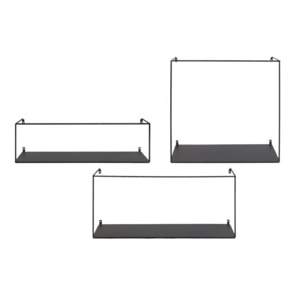 Ulmo Wall Shelf - Wandregal, Stahl, schwarz 3er-Set