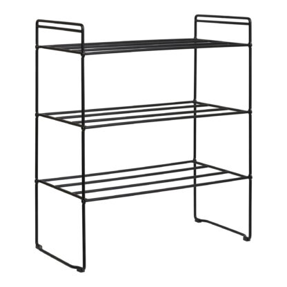 Swansea Shoe Rack - Schuhregal, Stahl, 3 Regale, schwarz 49,5x25x60 cm – Bild 2