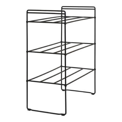 Swansea Shoe Rack - Schuhregal, Stahl, 3 Regale, schwarz 49,5x25x60 cm – Bild 3