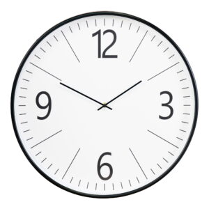 Biel Wall Clock - Wanduhr, schwarz und weiß, geräuschloses Uhrwerk ø51 cm