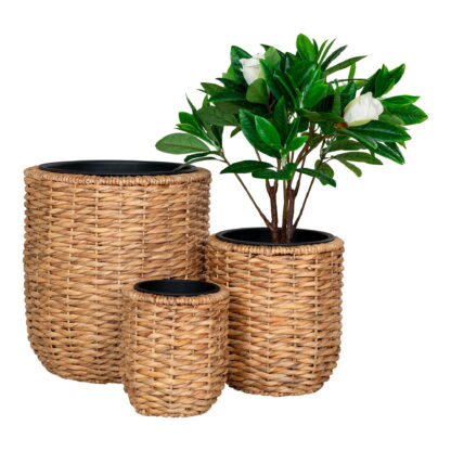 Hanoi Pflanzgefäße – Pflanzgefäße, Wasserhyazinthe, natur, 3er-Set – Bild 2
