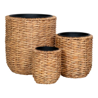 Hanoi Pflanzgefäße – Pflanzgefäße, Wasserhyazinthe, natur, 3er-Set