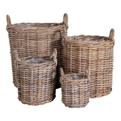 Caor Baskets – Körbe, Kubu-Rattan, Natur, 4er-Set