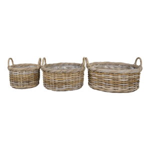 Kuta Baskets – Körbe, Kubu-Rattan, Natur, 3er-Set