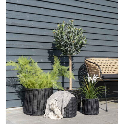 Bogor Baskets – Körbe, Kubu-Rattan, schwarz, 4er-Set – Bild 4
