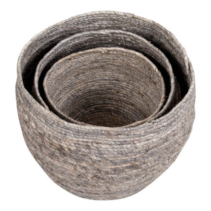 Tivoli Baskets - Körbe, Maisblätter, grau, 3er-Set – Bild 3