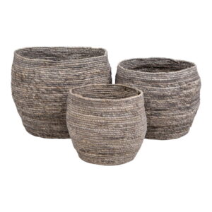 Tivoli Baskets - Körbe, Maisblätter, grau, 3er-Set