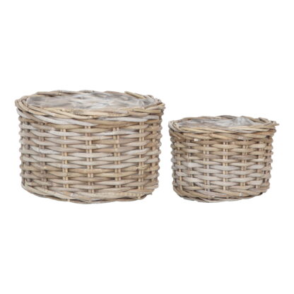Kalak Baskets – Körbe, Kubu-Rattan, Natur, 2er-Set