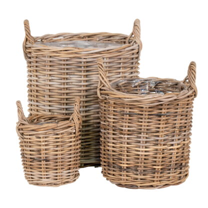 Sema Baskets – Körbe, Kubu-Rattan, Natur, 3er-Set