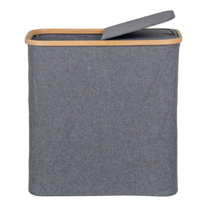 Noto Wäschekorb – Wäschekorb, Bambus/Textil, dunkelgrau, 54 x 33 x 54 cm – Bild 2