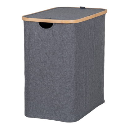 Noto Wäschekorb – Wäschekorb, Bambus/Textil, dunkelgrau, 54 x 33 x 54 cm – Bild 3